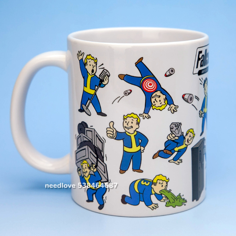 辐射Fallout4哔哔小子马克杯避难所咖啡水杯办公室家用游戏周边