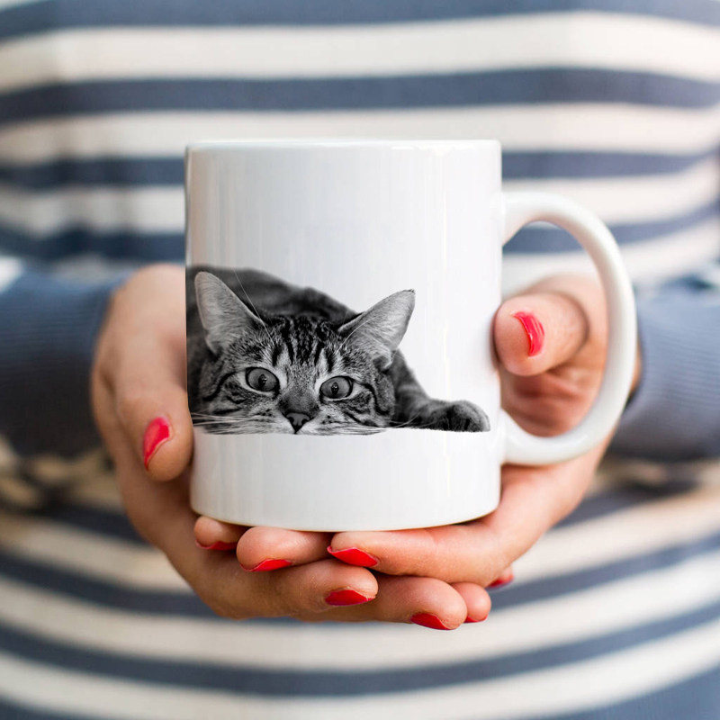 可爱懒惰猫陶瓷杯马克杯杯子早餐杯果汁杯大容量水杯咖啡杯情侣杯