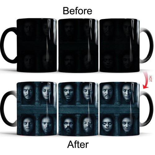 Game of Thrones Mugs Cup Gifts Magical Heat Sensitive Black Colour Change Morphing Coffee Tea Cups Ceramic Mug