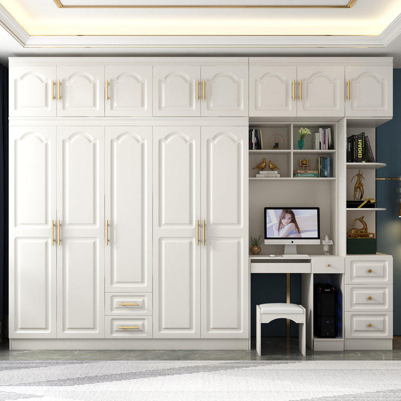 工厂直发香港现代欧式家用大衣柜经济型五六门平开门书架储物柜子