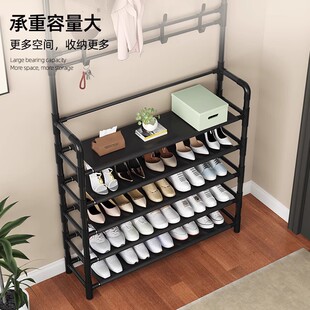 鞋架多层家用落地一体式衣帽一体架鞋屋门玄关简易鞋服多功能架