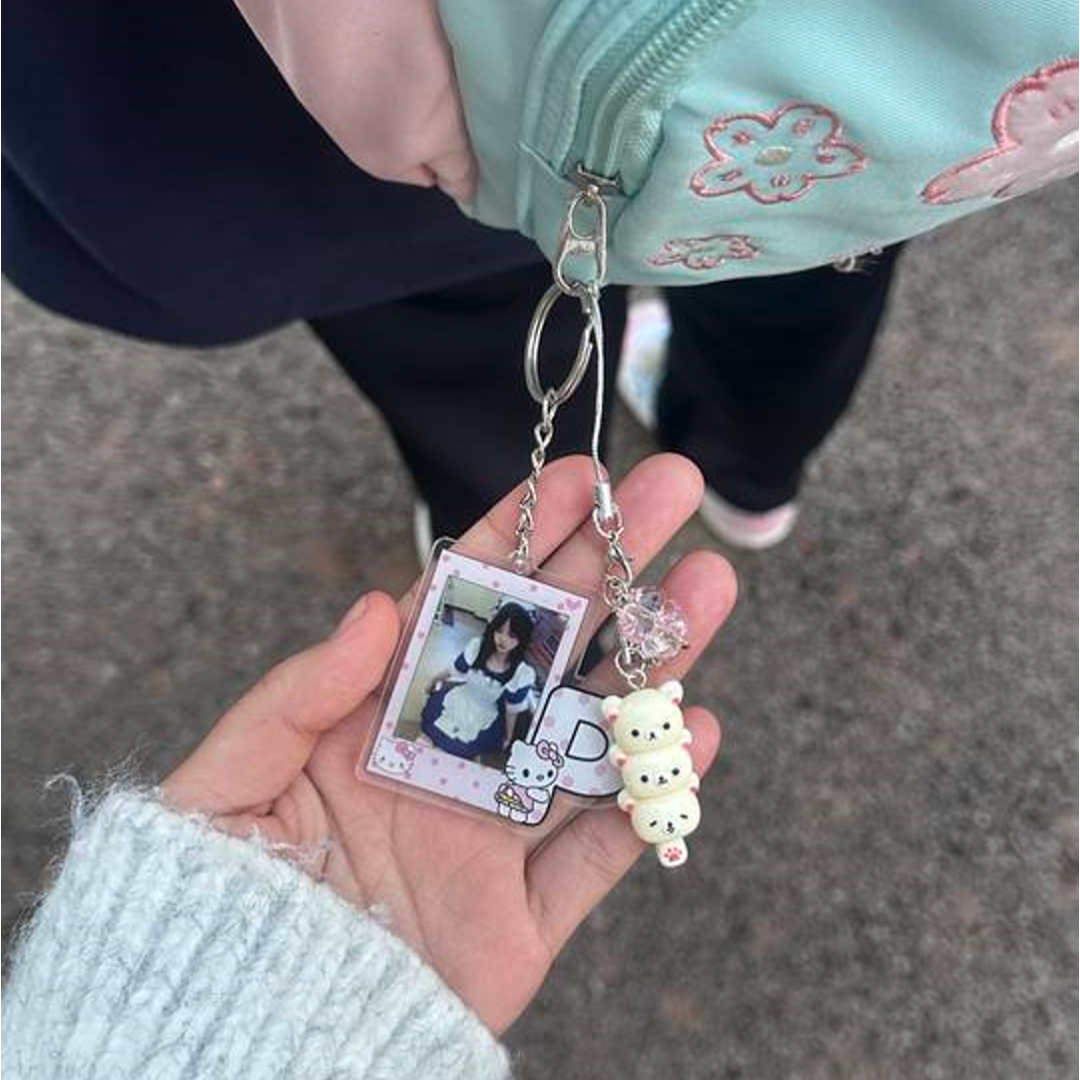 KT猫来图定制照片亚克力钥匙扣情侣闺蜜挂件书包礼物卡通可爱挂饰