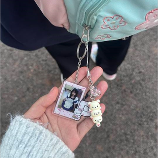 KT猫来图定制照片亚克力钥匙扣情侣闺蜜挂件书包礼物卡通可爱挂饰