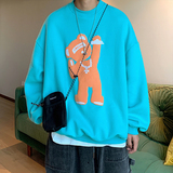 817-A2853小熊圆领卫衣潮牌秋季宽松上衣网红超火情侣外套P45X58，女装短外套，星座803