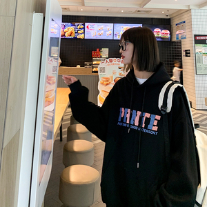 817-A6741 印花潮牌圆领卫衣秋季字母ins宽松嘻哈套头上衣P55X68图片