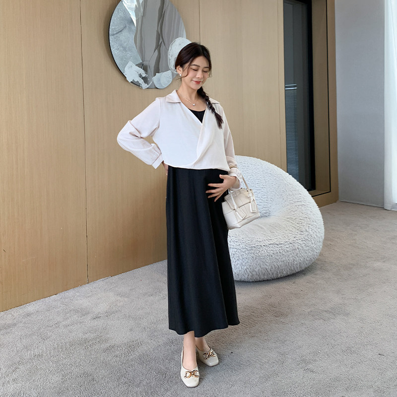 孕妇装套装秋季新款时尚设计感短袖宽松孕妇连衣裙夏天春秋孕妇裙