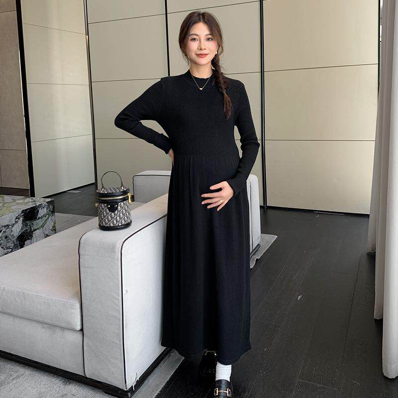 孕妇装连衣裙2026春秋新款毛衣裙极简大牌感时尚百搭针织打底裙