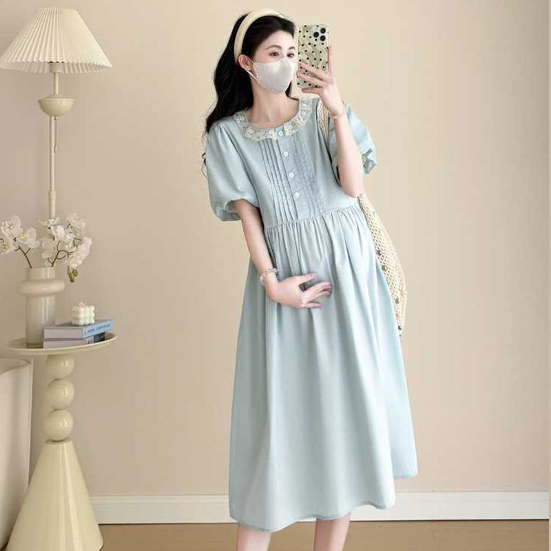 孕妇连衣裙法式薄款时尚2026春夏新款洋气时髦减龄遮肚显瘦孕妇裙