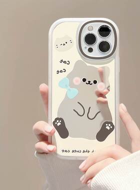 适用于ins卡通iphone 15 12 mini手机壳11苹果13 pro max化妆镜保护14 plus套CASES