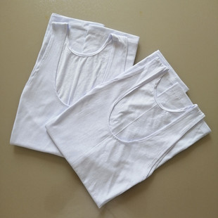 老头衫 白玫瑰男士 半袖 背心加肥加大男士 跨栏背心纯棉汗布针织老式