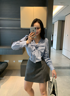 XINYI【欧尼bi备】春季高腰西装半身裙女短款收腰显瘦X625G01588