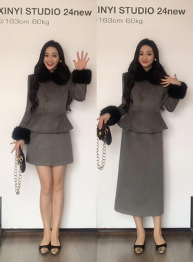 XINYI【富家千金】秋冬毛呢外套+半裙显瘦X624A18246/X624P18247