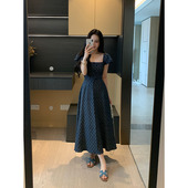 夏季 XINYI 牛仔特调 菱格纹牛仔连衣裙收腰显瘦气质X625Q06160