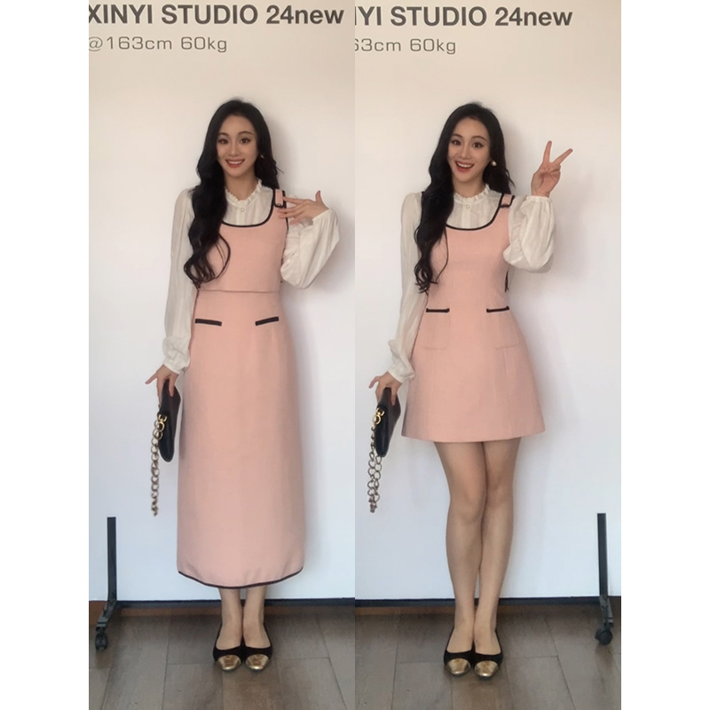 XINYI【珊瑚季风】秋季小香编织马甲+半裙/连衣裙显瘦X624A14748