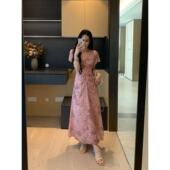 夏季 XINYI 浪漫波尔卡 扎染波点雪纺连衣裙收腰显瘦X625Q09944