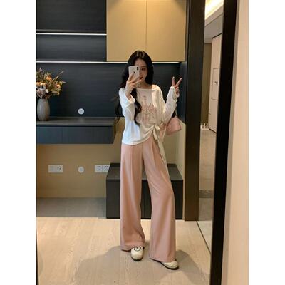 XINYI【少女心】夏季天丝T恤女+高腰休闲裤X625Y05507/X625K08016