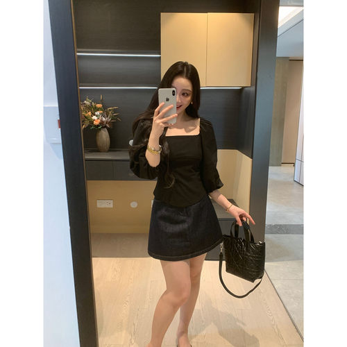 XINYI【韩女调调】夏季一字肩小衫+半身裙X626C06207/X626G01210