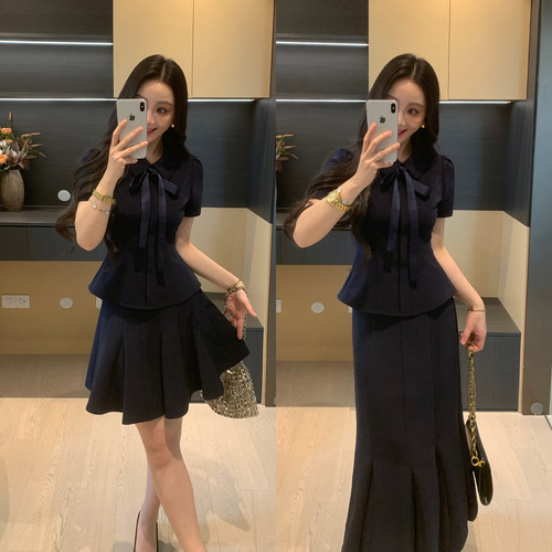 收腰显瘦连衣裙套装女夏微胖mm