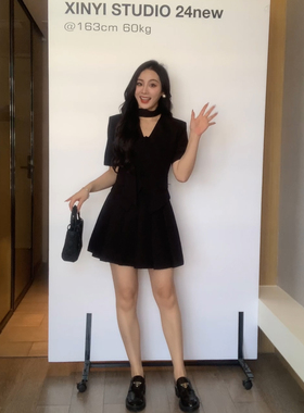 XINYI【黑话律师】春季西装外套+半裙女气质显瘦两件套X624A02045