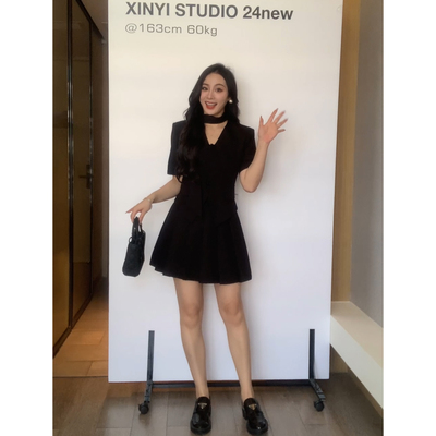XINYI【黑话律师】春季西装外套+半裙女气质显瘦两件套X624A02045