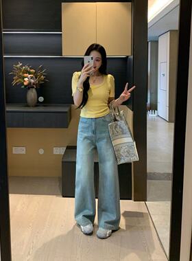 XINYI【韩系主理人】夏季高腰牛仔裤女收腰显瘦气质裤X625Z08269