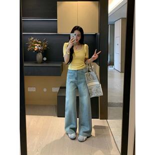 高腰牛仔裤 XINYI 韩系主理人 夏季 X625Z08269 女收腰显瘦气质裤