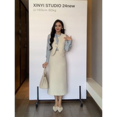 海派千金 秋季 衬衫 XINYI 马甲 半裙显瘦气质三件套X624A12701