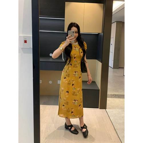 XINYI【唐宫夜宴】春夏立领旗袍连衣裙女收腰显瘦气质X625Q03281