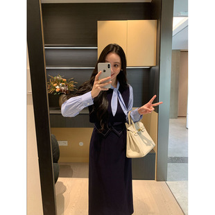 假两件上衣 XINYI 女2025新款 秋冬休闲套装 高腰半身裙 通勤法则