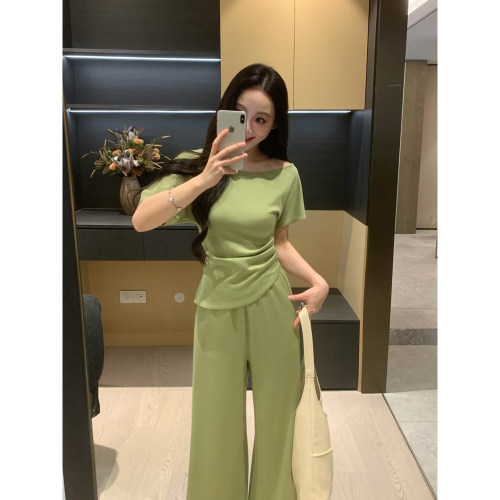 XINYI【夏日青果】夏季人棉空气层休闲套装女显瘦百搭X626A07870
