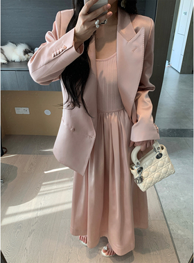 XINYI【高阶静奢】春季珠光缎面西装外套女显瘦百搭X625T01521