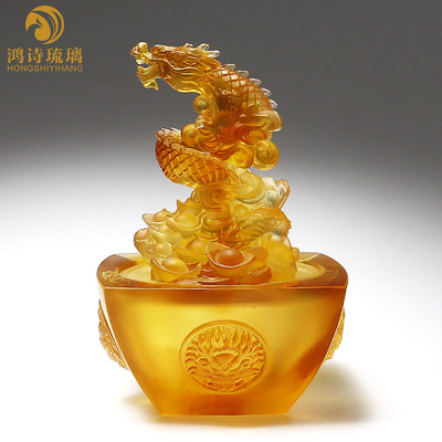 新中式生肖琉璃龙行天下客厅摆件