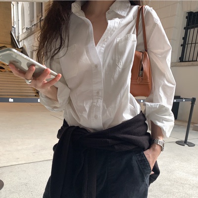 直邮韩国代购双口袋水洗纯棉衬衫