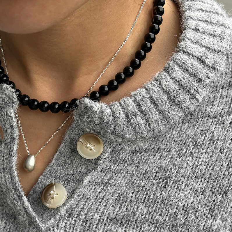 代购naning9复古简约圆珠项链