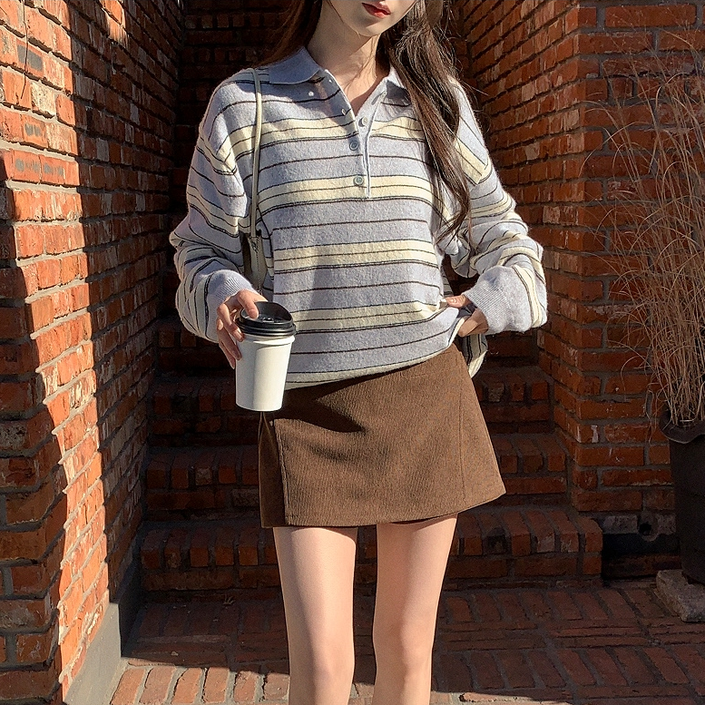 直邮 韩国代购官网女装Attrang 少女感 高腰A字灯芯绒裙裤 短裤,女装/女士精品,裙裤,淘宝优惠券,粉丝福利购,淘宝优惠卷