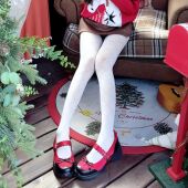 韩系甜美菱形格连裤 袜纯欲高级春秋薄款 丝袜女微透镂空白色渔网袜