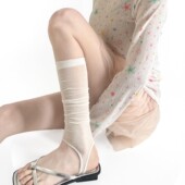透气吸汗百搭纯色腿套简约小腿袜子 马甲踩脚袜套设计款 春夏季 薄款