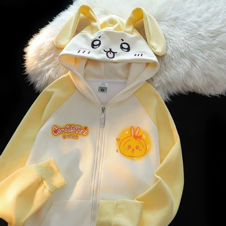 可爱小八耳朵连帽卫衣女春秋宽松设计感小众学院软妹oversize外套,女装/女士精品,卫衣/绒衫,淘宝优惠券,粉丝福利购,淘宝优惠卷