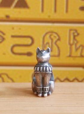 埃及猫法老猫s925银设计师原创串珠银饰diy手链适用于托家潘家