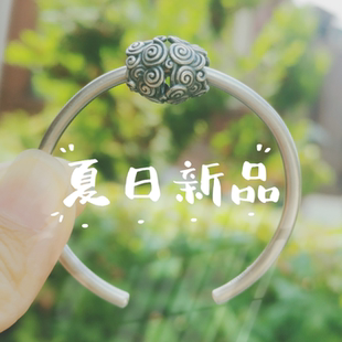 原创设计浪花固定扣s925纯银手链配扣定位珠胶圈散珠T家P家适用