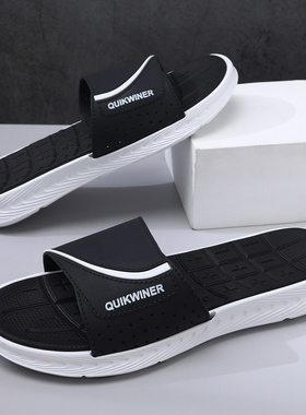 DENSUNCOO踩屎感拖鞋男夏季家居室内防滑防臭外穿运动厚底凉拖鞋