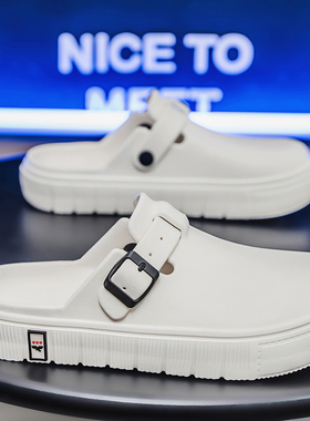 DENSUNCOO包头拖鞋男防滑耐磨勃肯半拖青少年户外运动休闲沙滩鞋