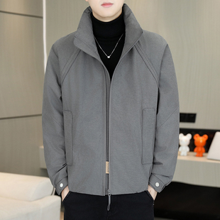 90白鸭绒羽绒服男冬季 防风立领保暖休闲百搭纯色外套男YR8020 时尚