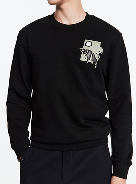 新款九撤柜时尚圆领卫衣男士秋冬保暖休闲套头打底上衣HT1D40520