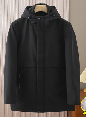 可脱卸内胆羽绒服男士罗撤柜冬季保暖中长款90鸭绒连帽外套313011