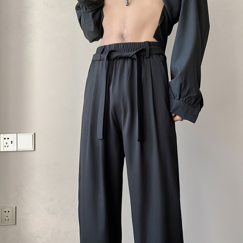 意式那不勒斯垂感西裤男夏季休闲冰丝裤子痞帅高级感薄款直筒长裤