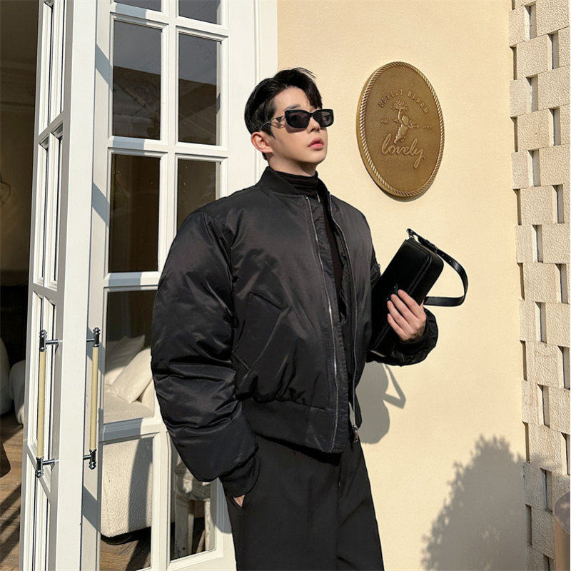 冬装美式休闲棉袄飞行员夹克外套男加厚夹棉短款高级棉服棒球服潮