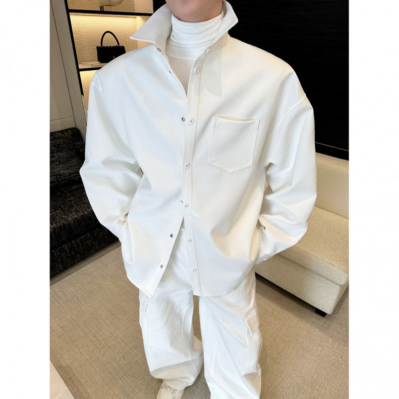 秋冬巴黎秀款正肩重工重磅骨感廓形衬版型夹克外套男垫肩开衫上衣