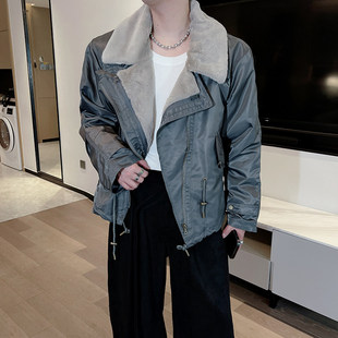 秋冬爆款座山雕复古可拆卸真两件保暖外套男夹克毛领棉服高级加厚