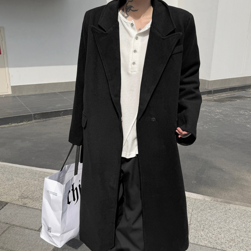 中长款毛呢大衣外套男2026新款今年流行爆款高级感痞帅穿搭风衣潮